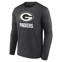Green Bay Packers Personalized Name & Number Monochrome Long Sleeve T-Shirt Charcoal