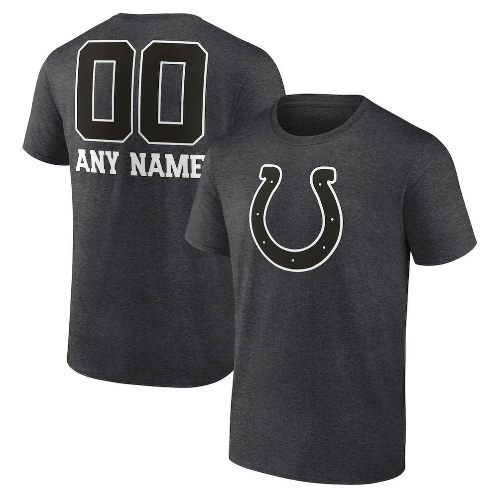 Indianapolis Colts Personalized Name & Number Monochrome T-Shirt Charcoal