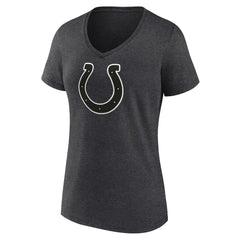 Indianapolis Colts Women's Personalized Name & Number Monochrome V-Neck Long Sleeve T-Shirt Charcoal