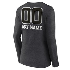 Jacksonville Jaguars Women's Personalized Name & Number Monochrome V-neck T-Shirt Charcoal