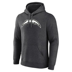 Los Angeles Chargers Personalized Name & Number Monochrome Pullover Hoodie Charcoal