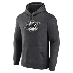 Miami Dolphins Personalized Name & Number Monochrome Pullover Hoodie Charcoal