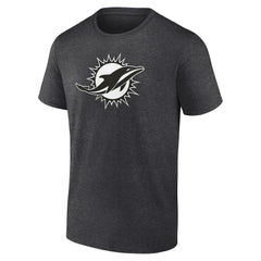 Miami Dolphins Personalized Name & Number Monochrome T-Shirt Charcoal