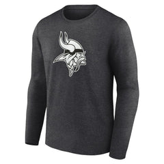 Minnesota Vikings Personalized Name & Number Monochrome Long Sleeve T-Shirt Charcoal