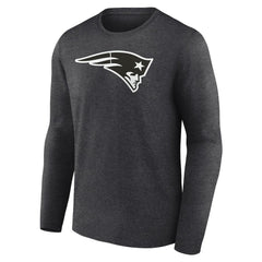 New England Patriots Personalized Name & Number Monochrome Long Sleeve T-Shirt Charcoal