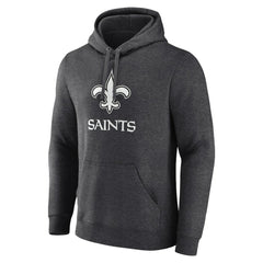 New Orleans Saints Personalized Name & Number Monochrome Pullover Hoodie Charcoal