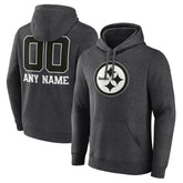 Pittsburgh Steelers Personalized Name & Number Monochrome Pullover Hoodie Charcoal