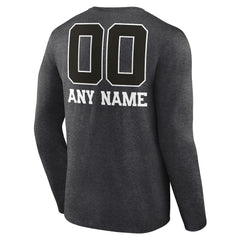 San Francisco 49ers Personalized Name & Number Monochrome Long Sleeve T-Shirt Charcoal