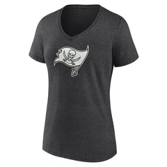 Tampa Bay Buccaneers Women's Personalized Name & Number Monochrome V-Neck Long Sleeve T-Shirt Charcoal