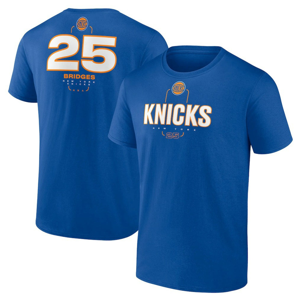 Mikal Bridges New York Knicks Behind The Back Name & Number T-Shirt - Blue