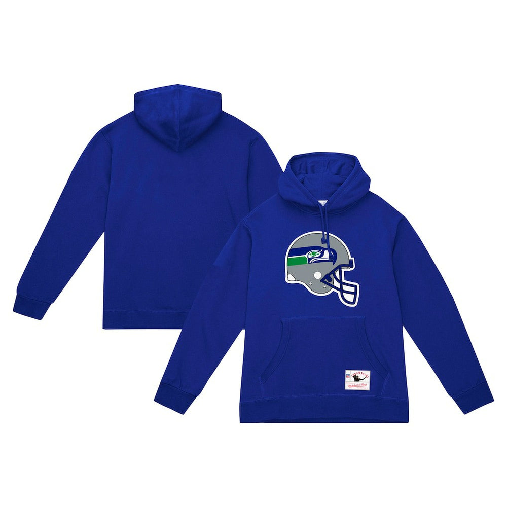 Mitchell & Ness Seattle Seahawks Helmet Logo Vintage Pullover Hoodie College Navy
