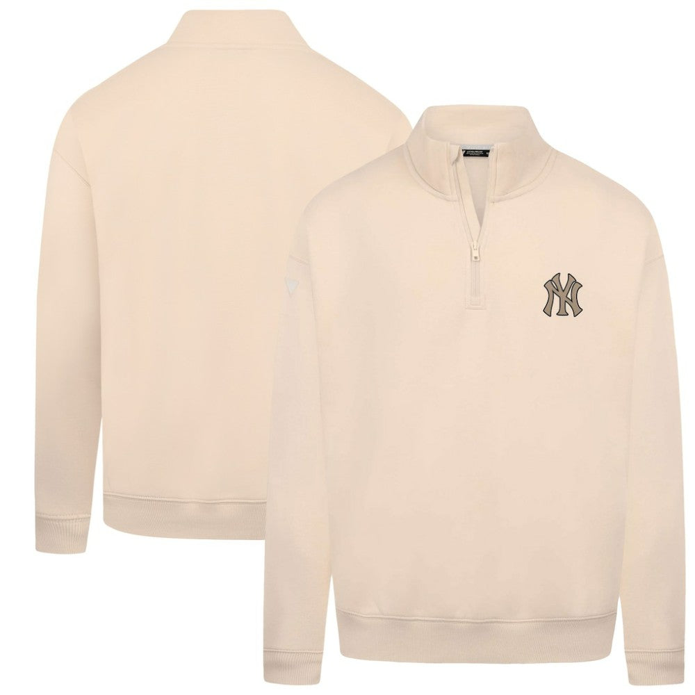 New York Yankees Levelwear Murray Quarter-Zip Sweatshirt - Khaki - MLB Online