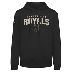 Kansas City Royals Levelwear Podium Team Arch Pullover Hoodie - Black - MLB Discount