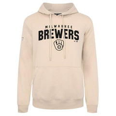 Milwaukee Brewers Levelwear Podium Team Arch Pullover Hoodie - Khaki - MLB on Sale