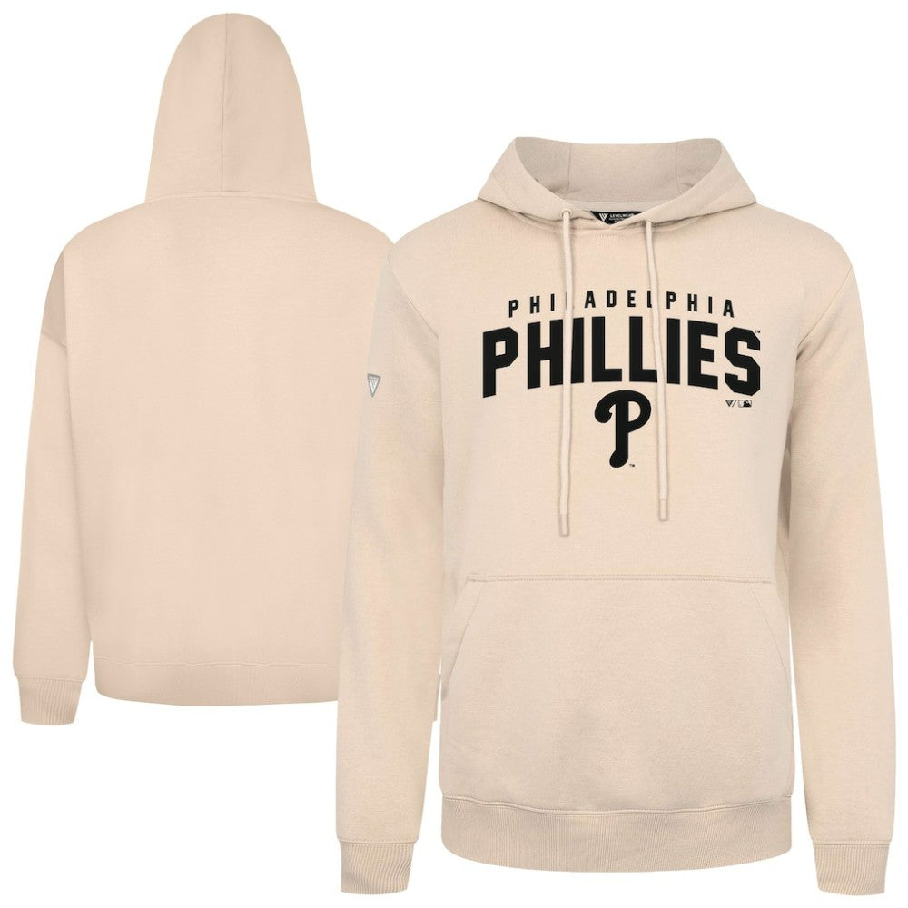 Philadelphia Phillies Levelwear Podium Team Arch Pullover Hoodie - Khaki - MLB Discount