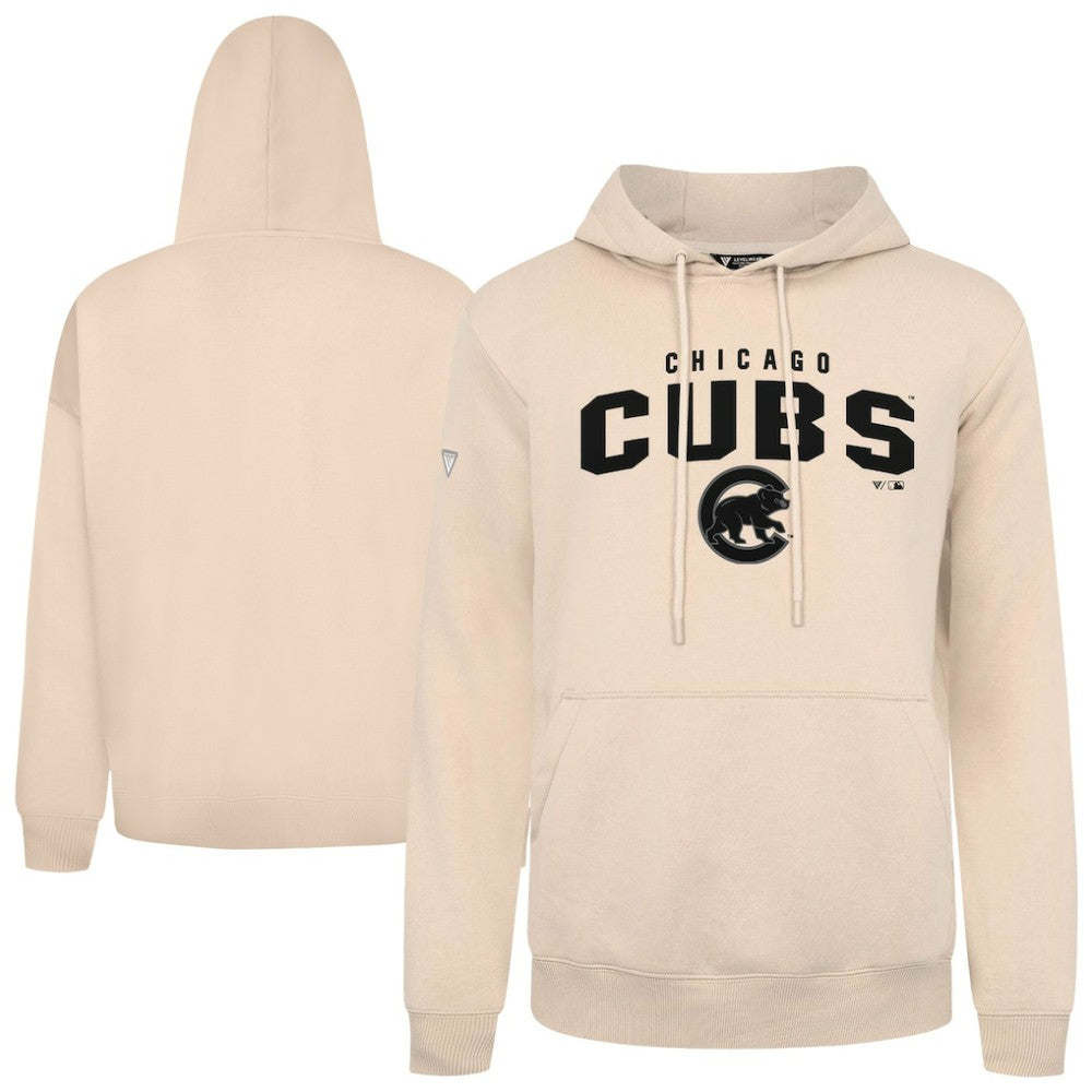Chicago Cubs Levelwear Podium Team Arch Pullover Hoodie - Khaki - MLB on Sale