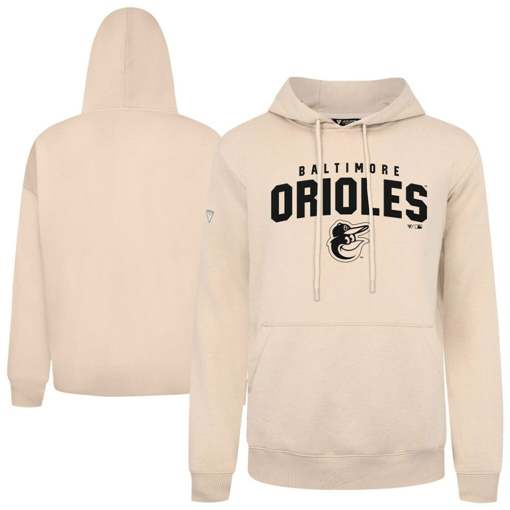 Baltimore Orioles Levelwear Podium Team Arch Pullover Hoodie - Khaki - MLB Sale