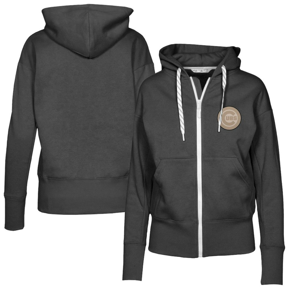 Chicago Cubs Levelwear Women's Gardinia Full-Zip Hoodie - Black - MLB on Sale