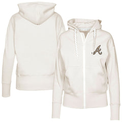 Atlanta Braves Levelwear Women's Gardinia Full-Zip Hoodie - Khaki - MLB Lifestyle