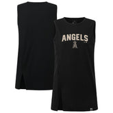 Los Angeles Angels Levelwear Women's Influx Team Arch Tank Top - Black - MLB Lifestyle