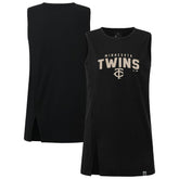 Minnesota Twins Levelwear Women's Influx Team Arch Tank Top - Black - MLB Sale