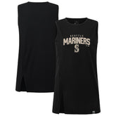 Seattle Mariners Levelwear Women's Influx Team Arch Tank Top - Black - MLB Sale