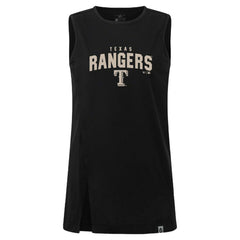 Texas Rangers Levelwear Women's Influx Team Arch Tank Top - Black - MLB Lifestyle