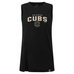 Chicago Cubs Levelwear Women's Influx Team Arch Tank Top - Black - MLB Discount