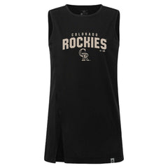 Colorado Rockies Levelwear Women's Influx Team Arch Tank Top - Black - MLB on Sale