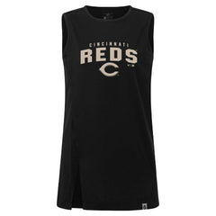 Cincinnati Reds Levelwear Women's Influx Team Arch Tank Top - Black - MLB Discount