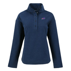 Buffalo Bills Cutter & Buck Women's Hunts Point Eco Half-Snap Sweatshirt Navy