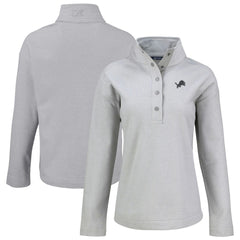 Detroit Lions Cutter & Buck Women's Hunts Point Eco Half-Snap Sweatshirt Gray