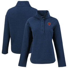 Chicago Bears Cutter & Buck Women's Hunts Point Eco Half-Snap Sweatshirt Navy