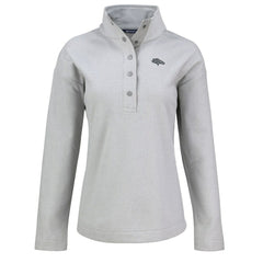 Denver Broncos Cutter & Buck Women's Hunts Point Eco Half-Snap Sweatshirt Gray