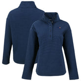 New England Patriots Cutter & Buck Women's Hunts Point Eco Half-Snap Sweatshirt Navy