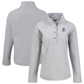 New England Patriots Cutter & Buck Women's Hunts Point Eco Half-Snap Sweatshirt Gray