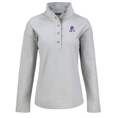 New England Patriots Cutter & Buck Women's Hunts Point Eco Half-Snap Sweatshirt Gray