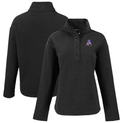 New England Patriots Cutter & Buck Women's Hunts Point Eco Half-Snap Sweatshirt Black