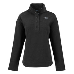 New England Patriots Cutter & Buck Women's Hunts Point Eco Half-Snap Sweatshirt Black