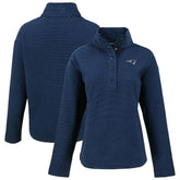 New England Patriots Cutter & Buck Women's Hunts Point Eco Half-Snap Sweatshirt Navy