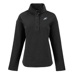 Philadelphia Eagles Cutter & Buck Women's Hunts Point Eco Half-Snap Sweatshirt Black