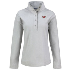 San Francisco 49ers Cutter & Buck Women's Hunts Point Eco Half-Snap Sweatshirt Gray