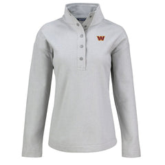 Washington Commanders Cutter & Buck Women's Hunts Point Eco Half-Snap Sweatshirt Gray