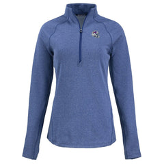 Buffalo Bills Cutter & Buck Women's Peshastin Eco Fleece Recycled Tri-Blend Raglan Half-Zip Jacket Heather Royal