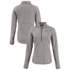 Denver Broncos Cutter & Buck Women's Peshastin Eco Fleece Recycled Tri-Blend Raglan Half-Zip Jacket Heather Gray