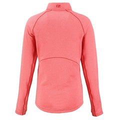 Kansas City Chiefs Cutter & Buck Women's Peshastin Eco Fleece Recycled Tri-Blend Raglan Half-Zip Jacket Heather Red