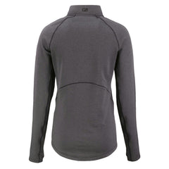 Green Bay Packers Cutter & Buck Women's Peshastin Eco Fleece Recycled Tri-Blend Raglan Half-Zip Jacket Heather Black