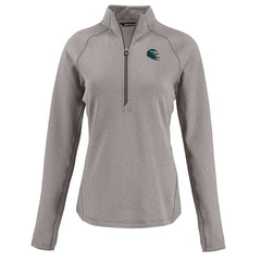 Philadelphia Eagles Cutter & Buck Women's Peshastin Eco Fleece Recycled Tri-Blend Raglan Half-Zip Jacket Heather Gray