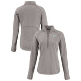 San Francisco 49ers Cutter & Buck Women's Peshastin Eco Fleece Recycled Tri-Blend Raglan Half-Zip Jacket Heather Gray