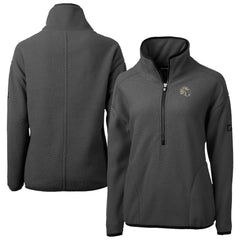 New Orleans Saints Cutter & Buck Women's Helmet Cascade Eco Sherpa Fleece Half-Zip Jacket Charcoal